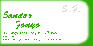 sandor fonyo business card